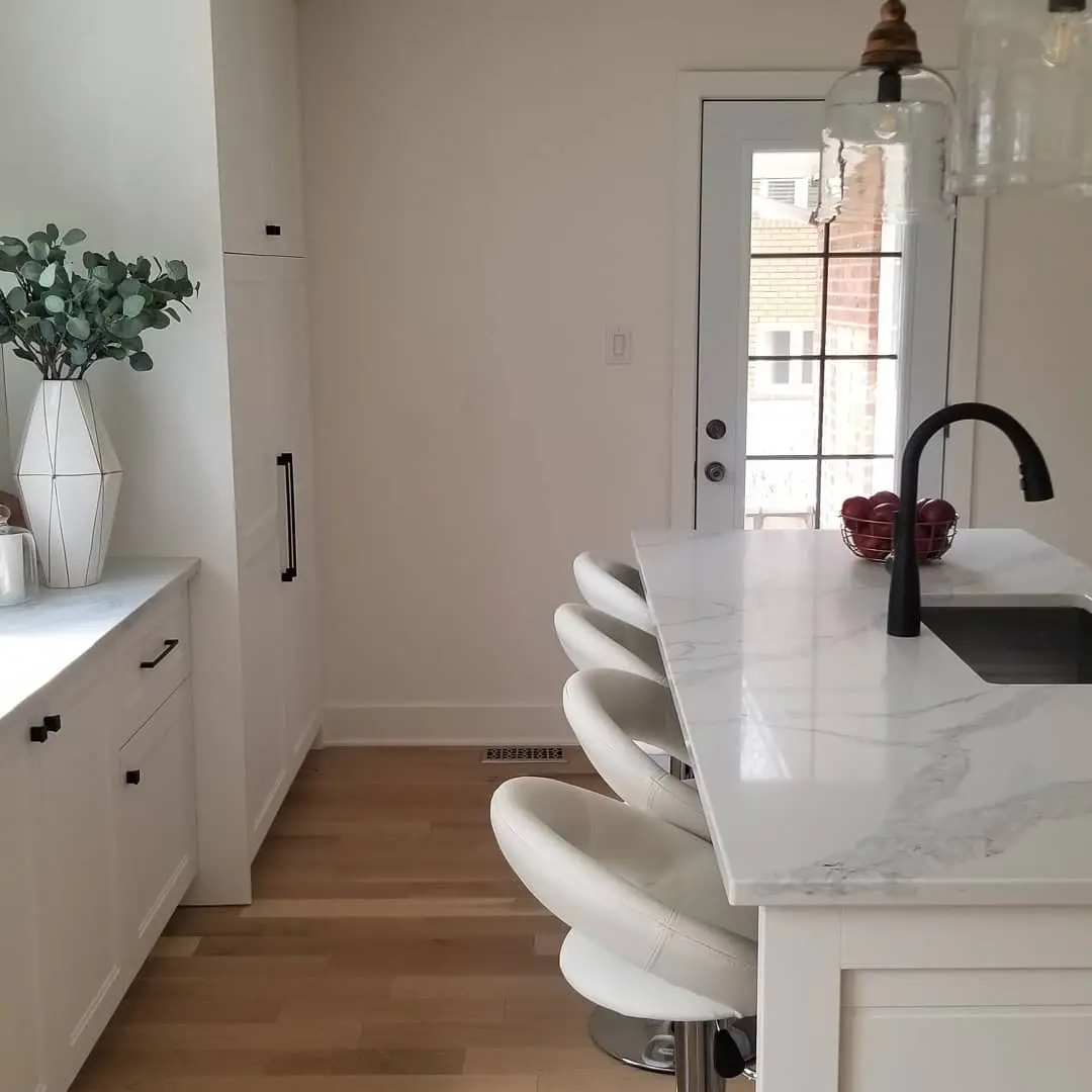 kitchen island and flooring